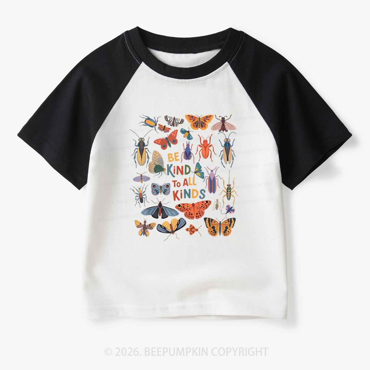 Vintage Entomologist Natural Toddler&Kids Retro Raglan T-shirt