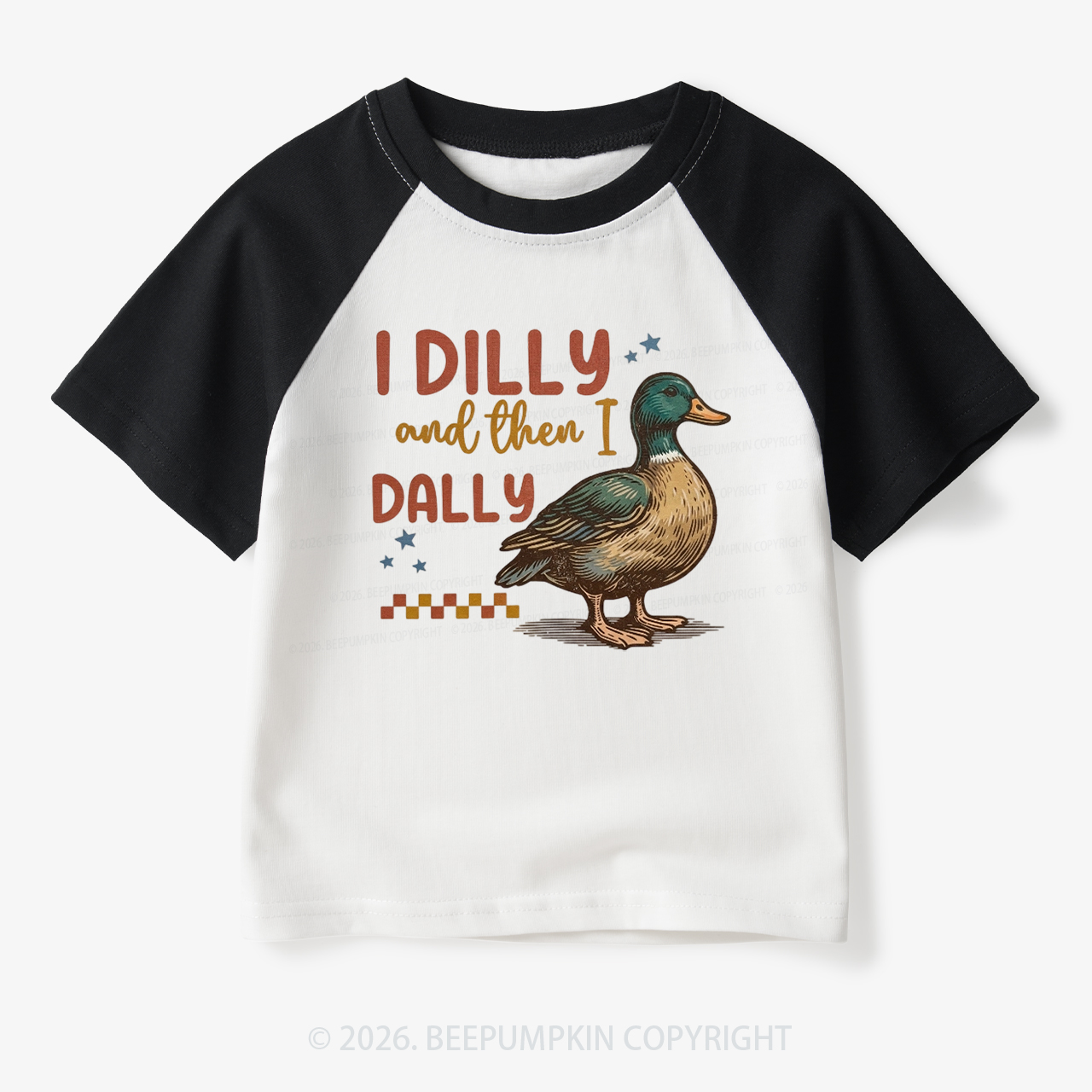 I Dilly And Then I Dally Toddler&Kids Retro Raglan T-shirt