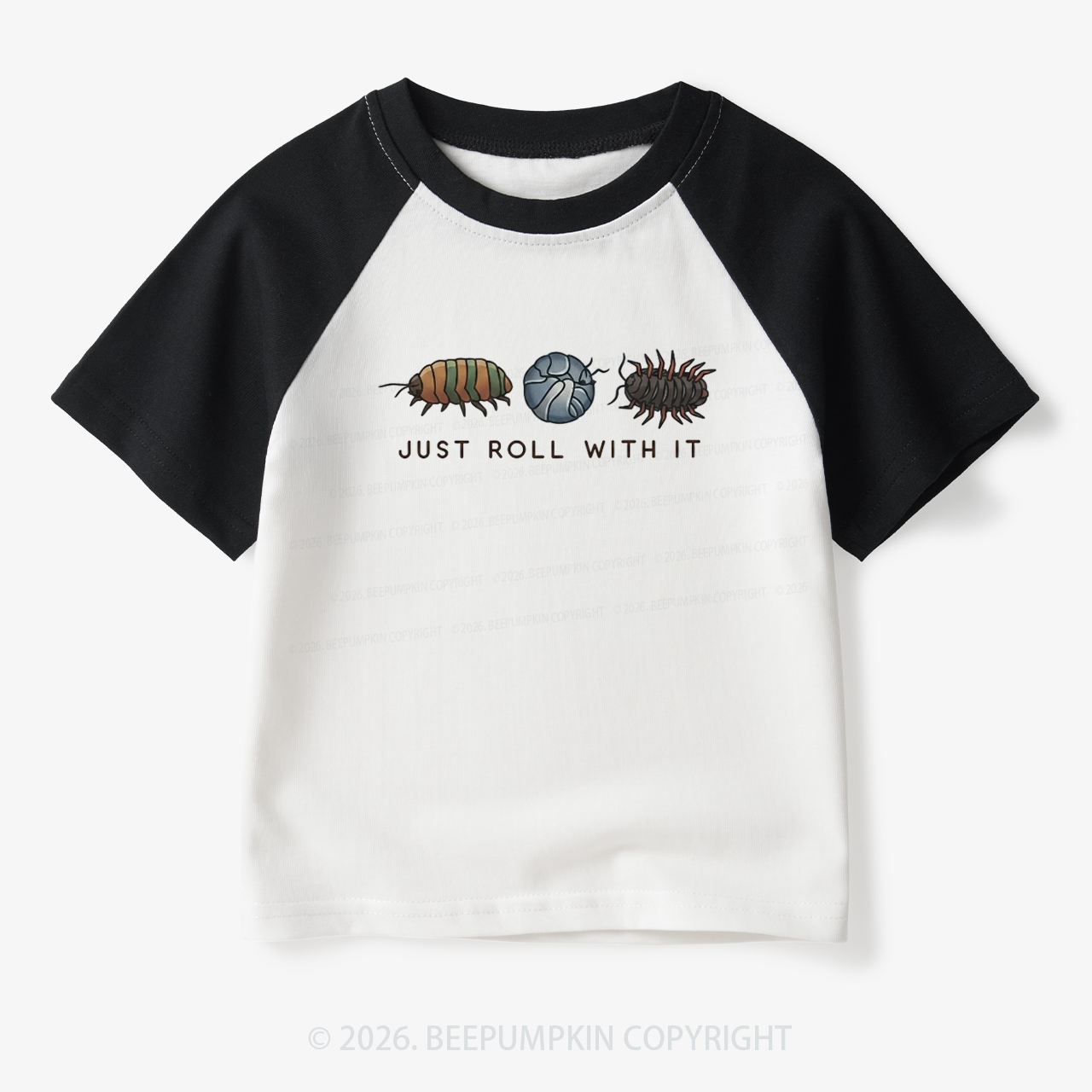 Just Roll With It Toddler&Kids Retro Raglan T-shirt