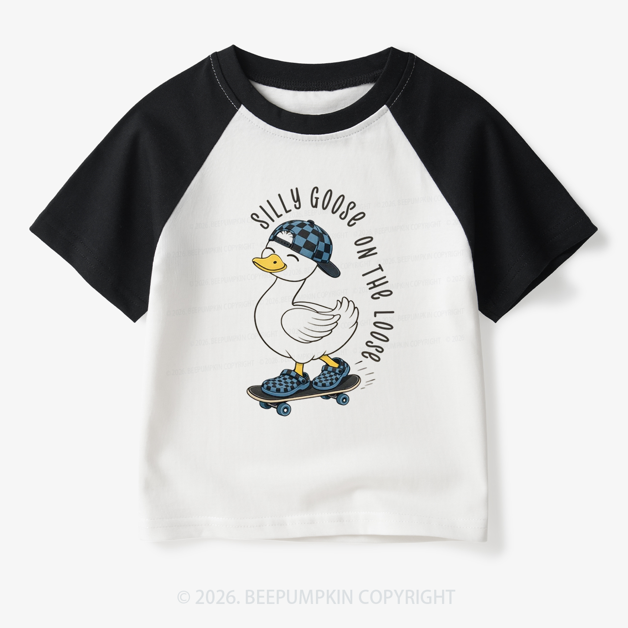 Silly Goose On The Loose Toddler&Kids Retro Raglan T-shirt
