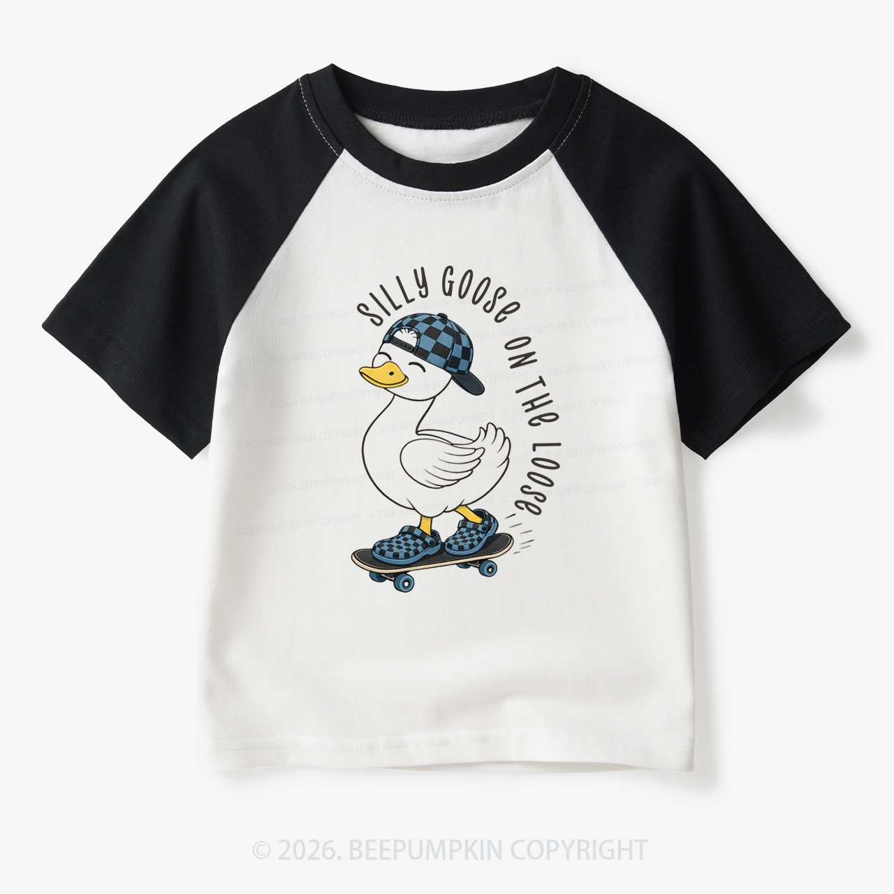 Silly Goose On The Loose Toddler&Kids Retro Raglan T-shirt