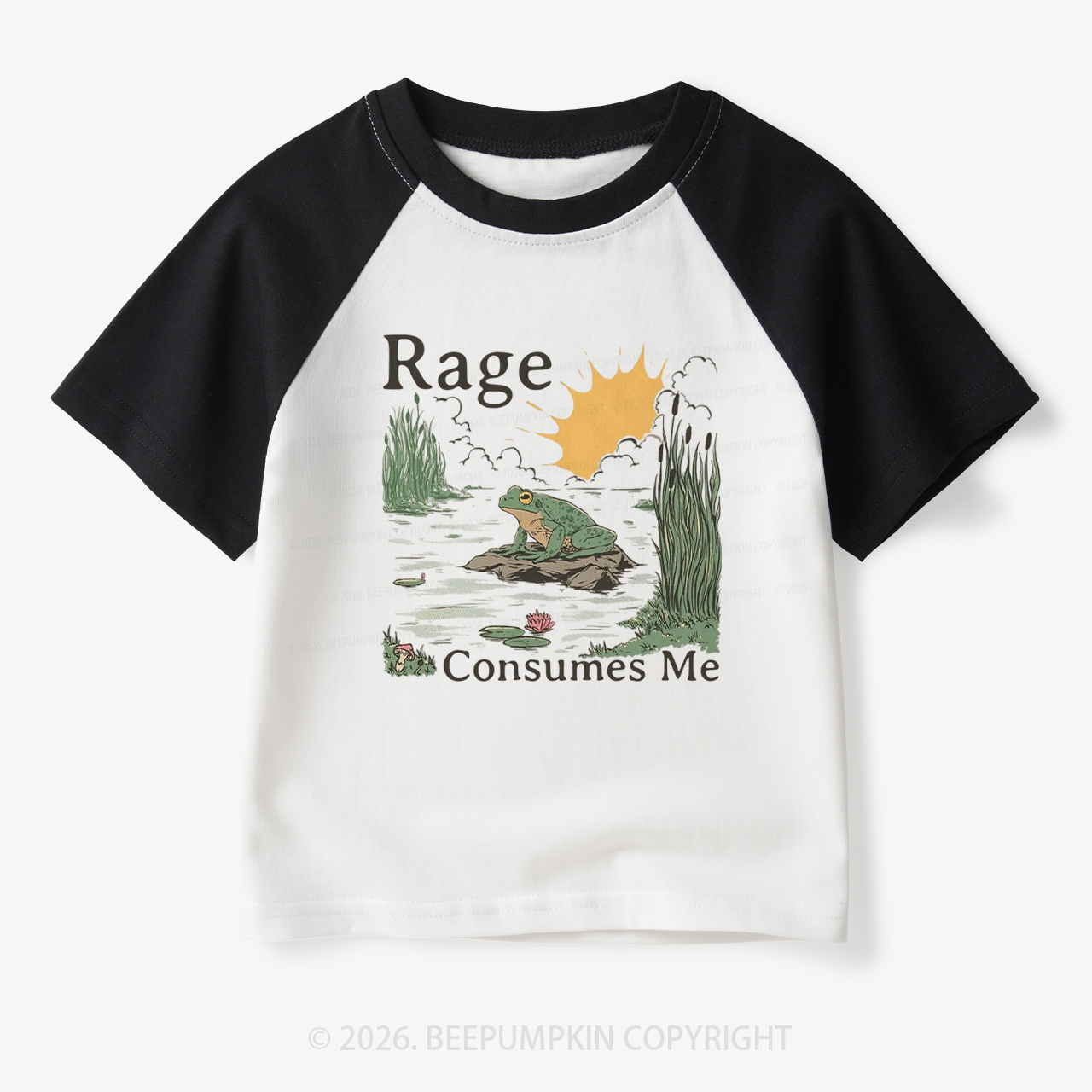 Rage Consumes Me Frog Toddler&Kids Retro Raglan T-shirt