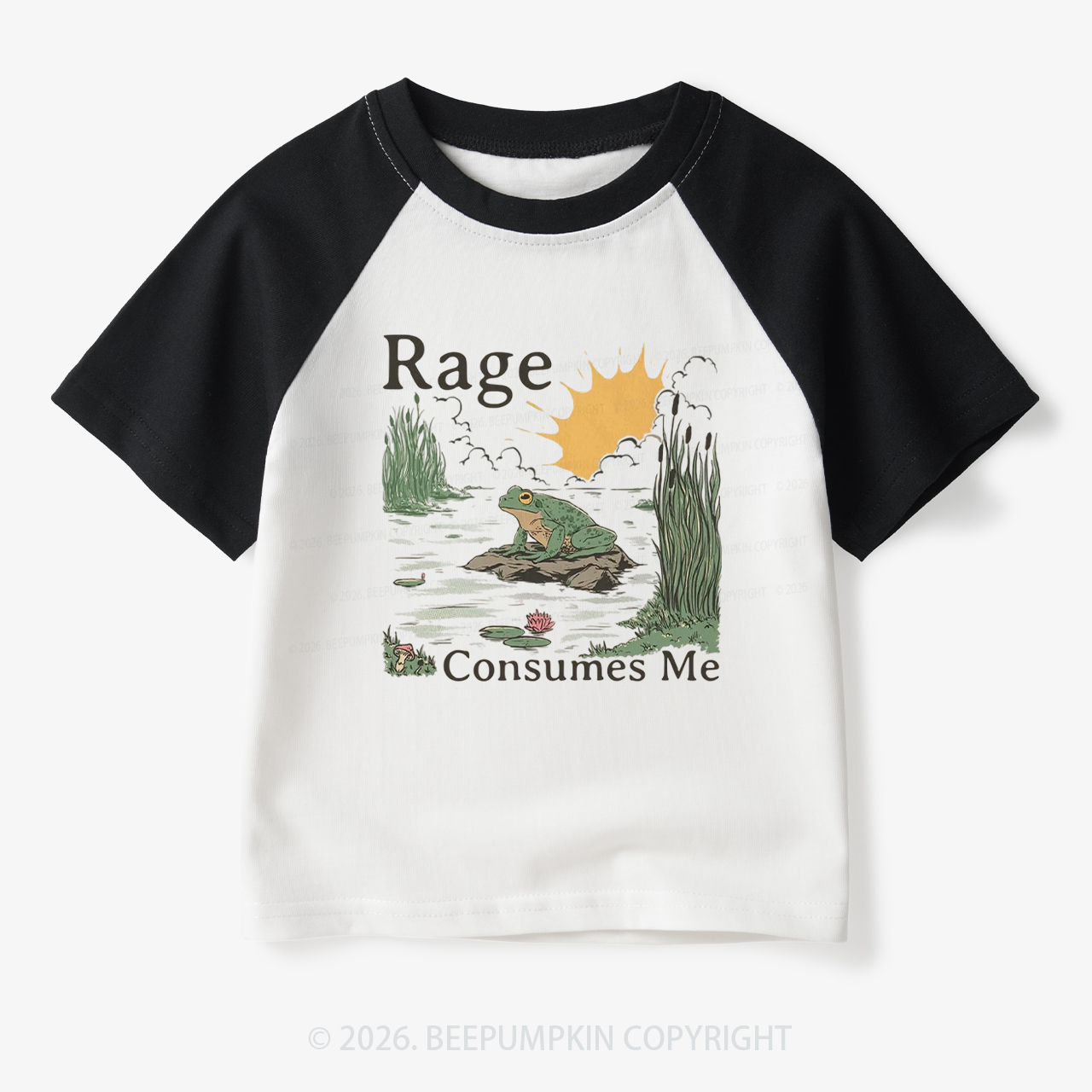 Rage Consumes Me Frog Toddler&Kids Retro Raglan T-shirt