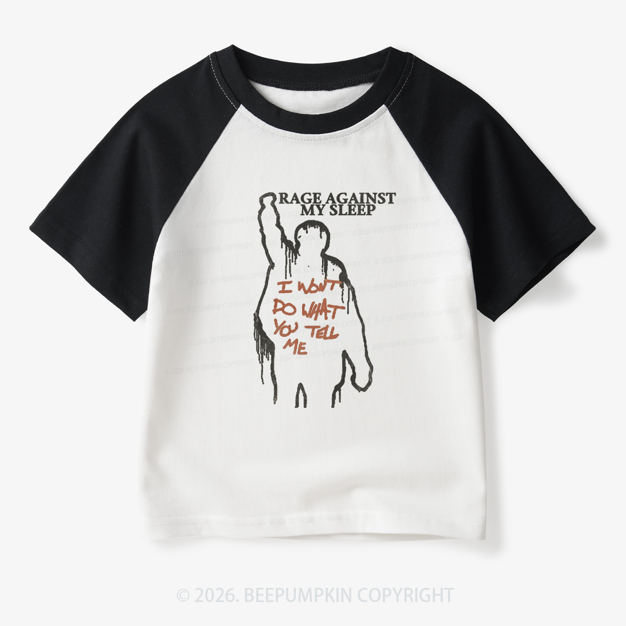 Rage Against My Sleep Toddler&Kids Retro Raglan T-shirt
