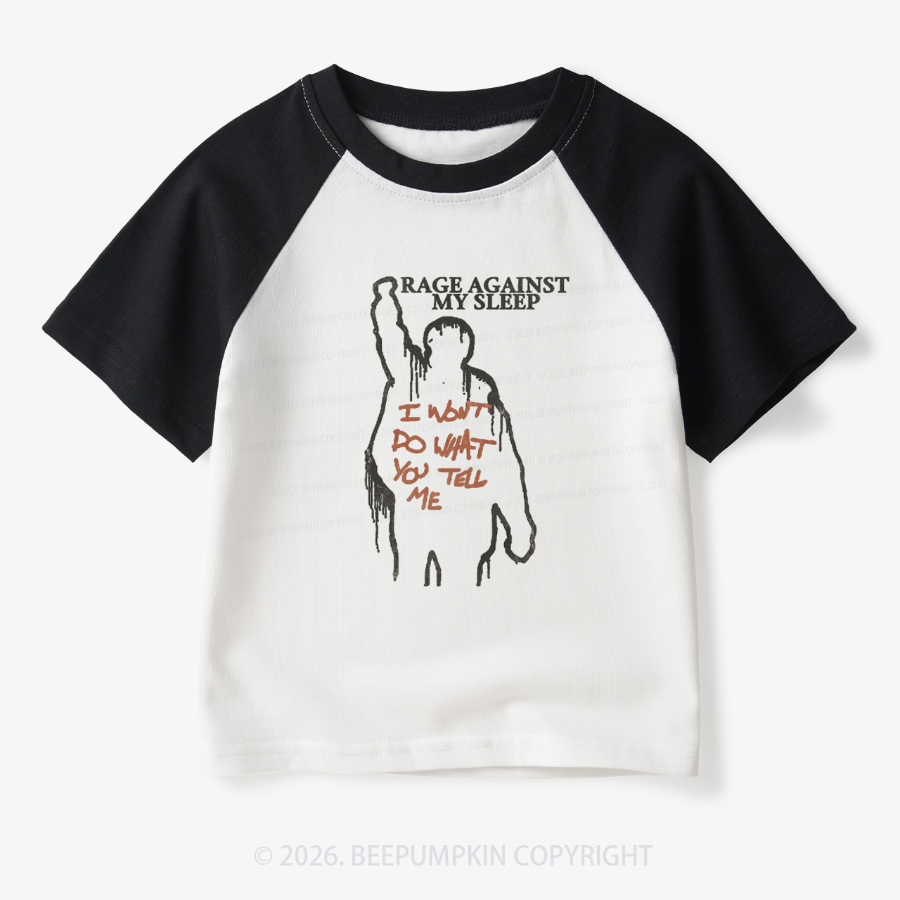 Rage Against My Sleep Toddler&Kids Retro Raglan T-shirt