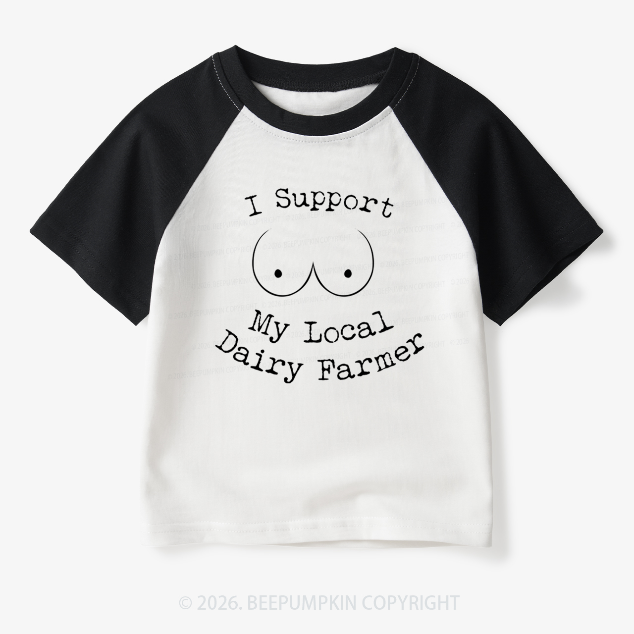 I Support My Local Dairy Farmer Toddler&Kids Retro Raglan T-shirt