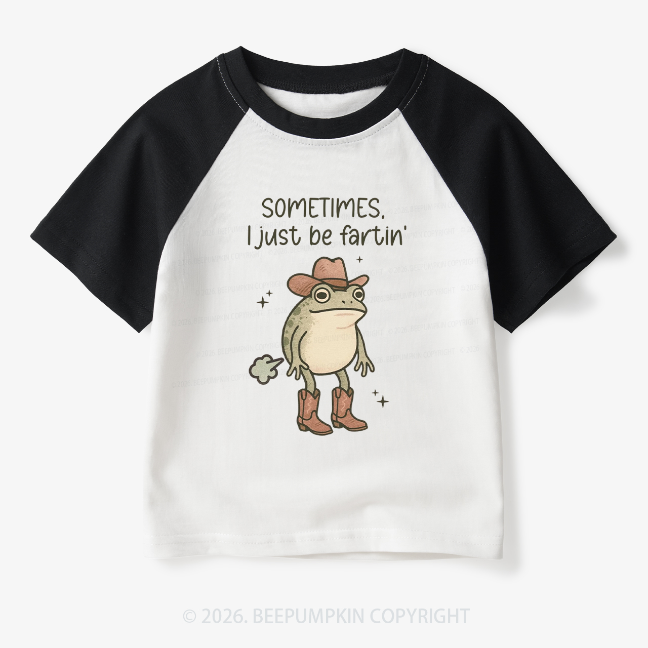 Sometimes I Just Be Fartin' Funny Western Toddler&Kids Retro Raglan T-shirt