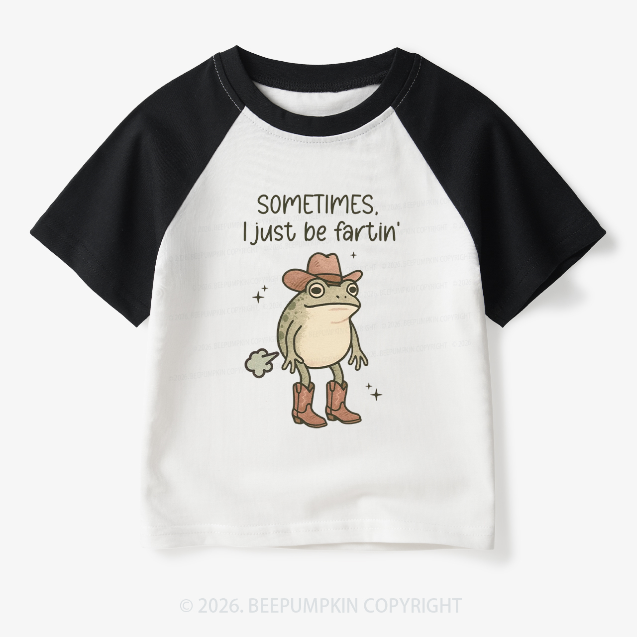 Sometimes I Just Be Fartin' Funny Western Toddler&Kids Retro Raglan T-shirt