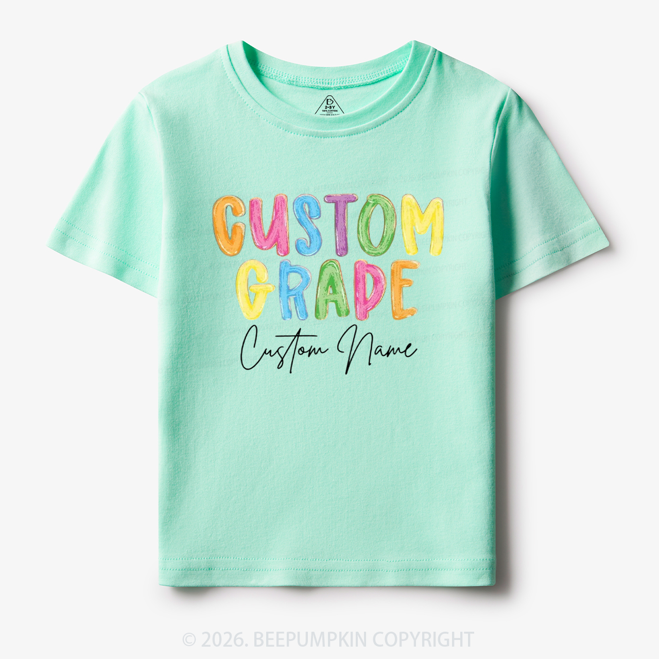 Personalized Colorful Grade Back To School Toddler&Kid's Tees