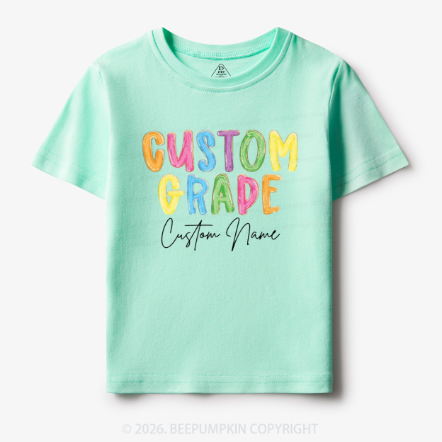 Personalized Colorful Grade Back To School Toddler&Kid's Tees