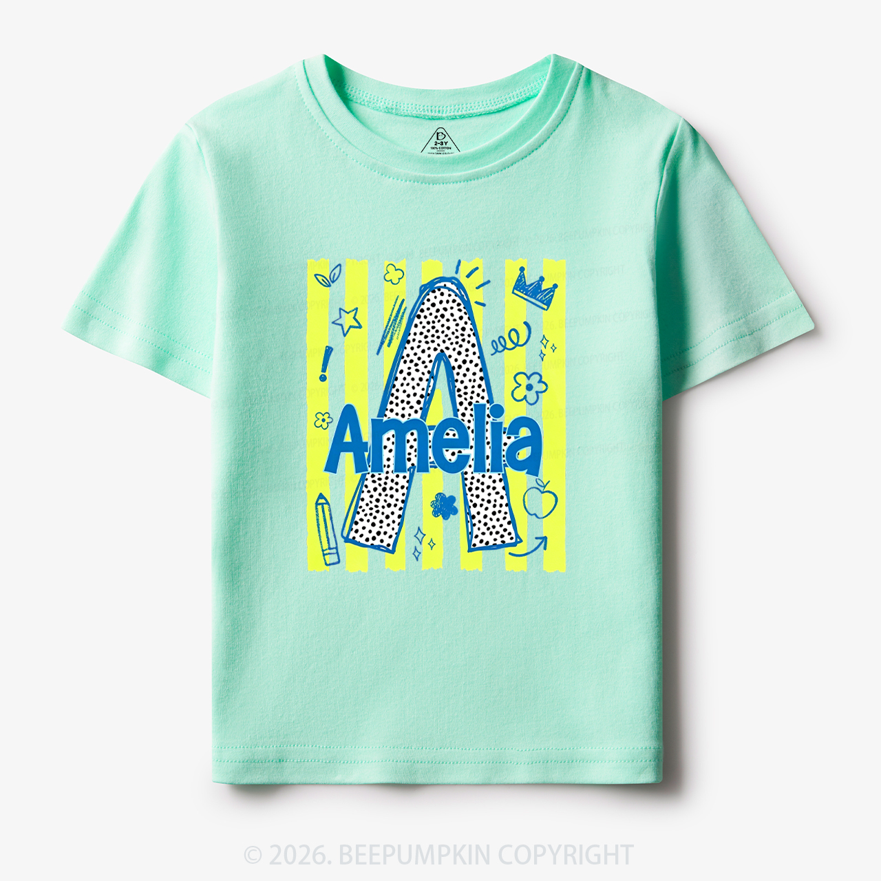 Personalized Name Alphabet Doodle Toddler&Kid's Tees