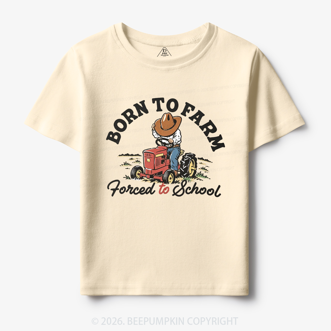  Born to Farm Forced to School Tractor Cowboy Toddler&Kid's Tees