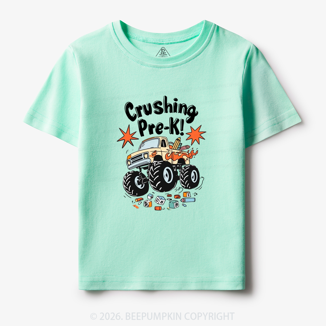 Crushing PreK Monster Truck Toddler&Kid's Tees