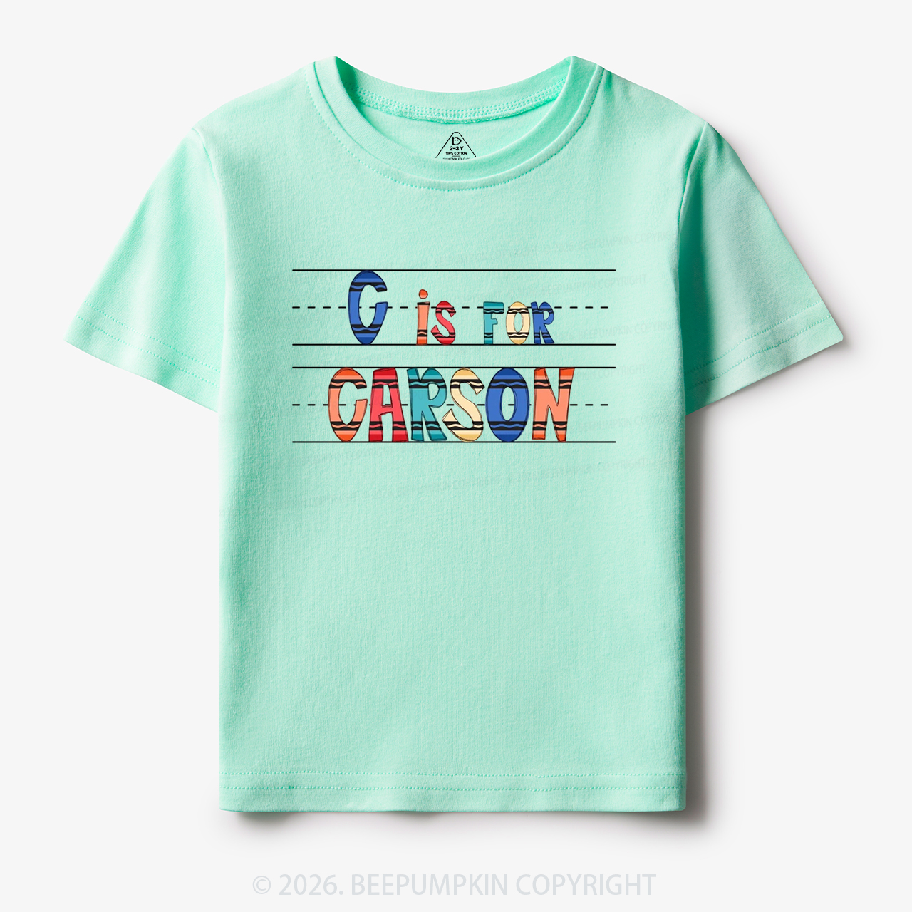 Personalized Crayon Letter Is For Name Toddler&Kid's Tees