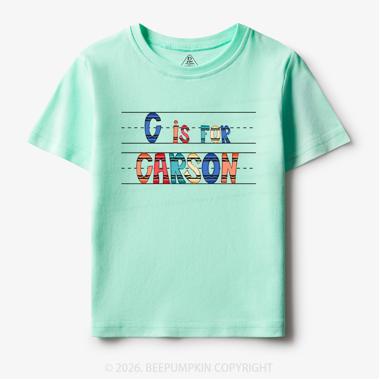 Personalized Crayon Letter Is For Name Toddler&Kid's Tees