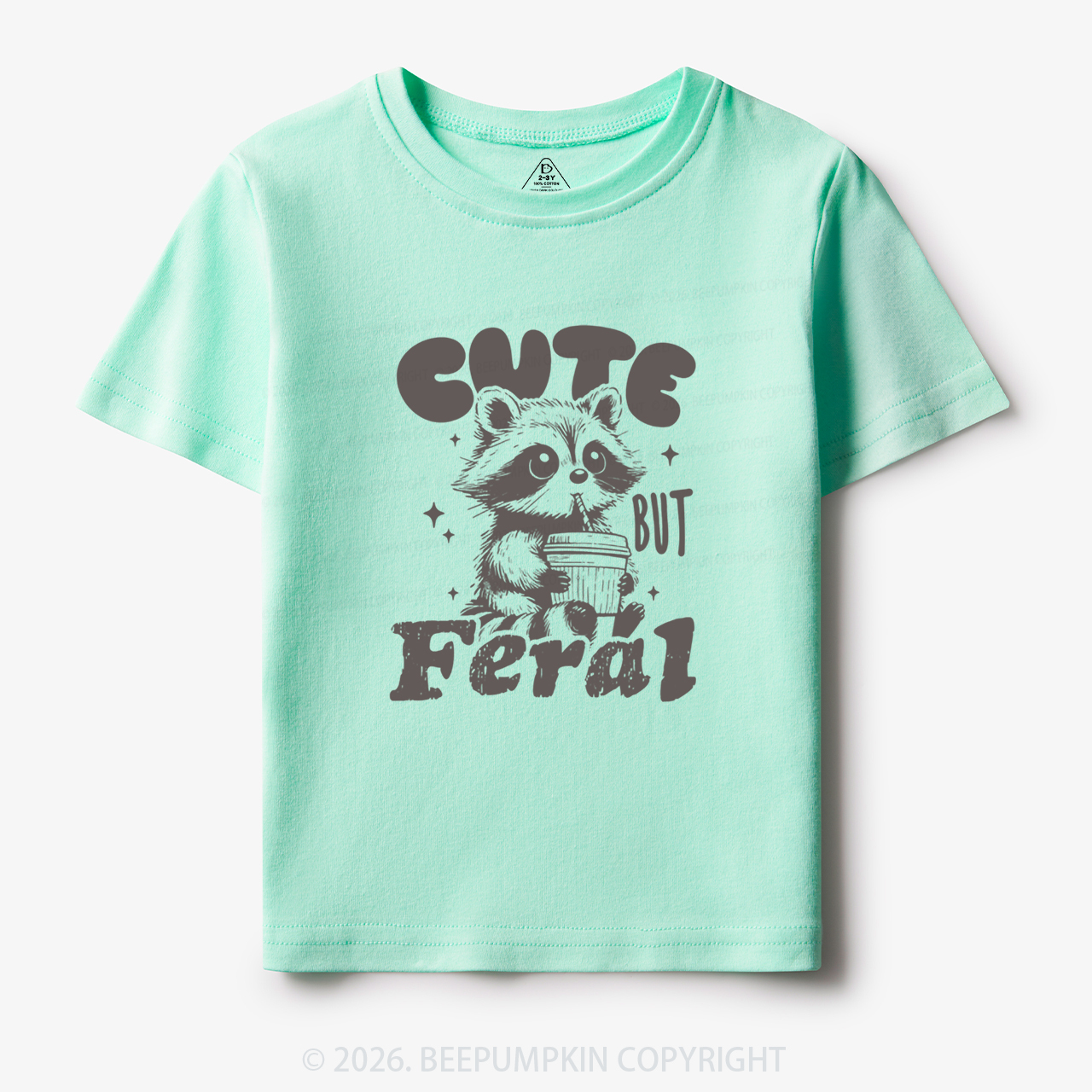 Funny Raccoon Cute But Feral Toddler&Kid's Tees