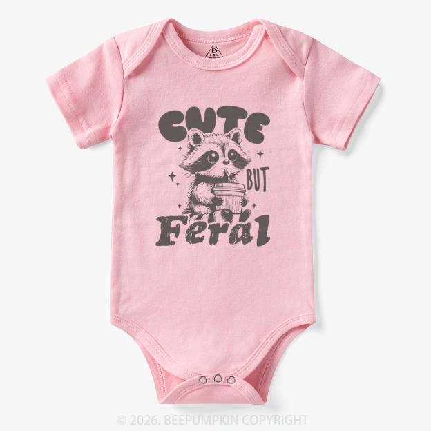 Funny Raccoon Cute But Feral Bodysuit