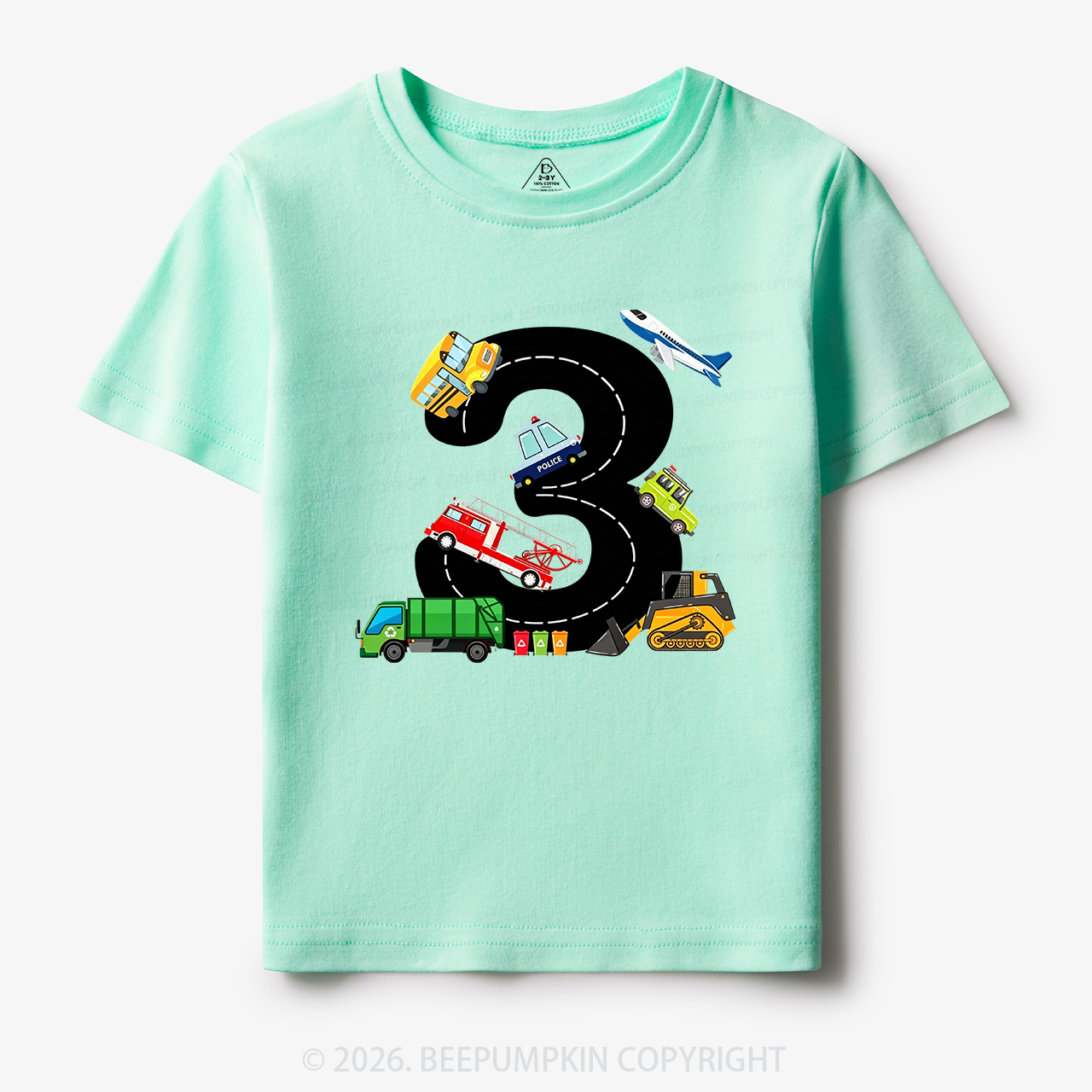 Personalized Transportation Helper Vehicles Birthday Toddler&Kid's Tees