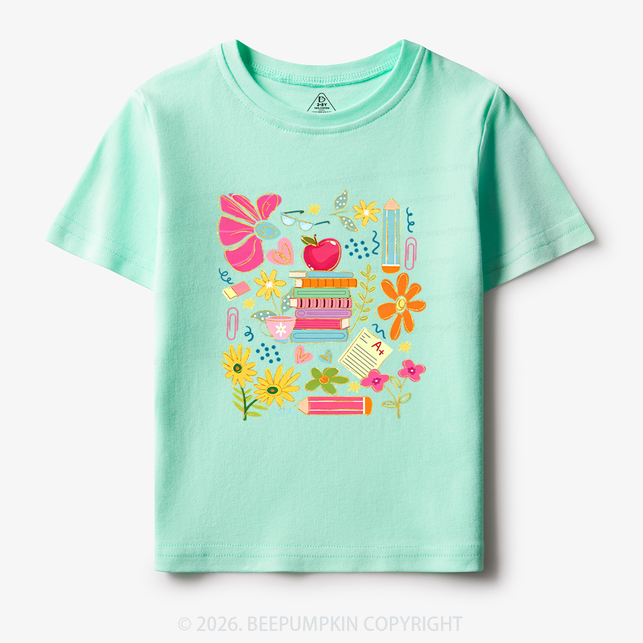 Cute Books Botanical Back to School Toddler&Kid's Tees