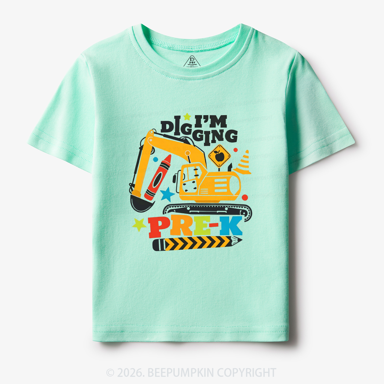 Excavator I'm Digging Pre-K Toddler&Kid's Tees