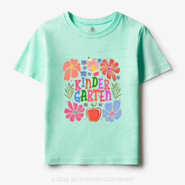 Personalized Kindergarten Colorful Floral Toddler&Kid's Tees