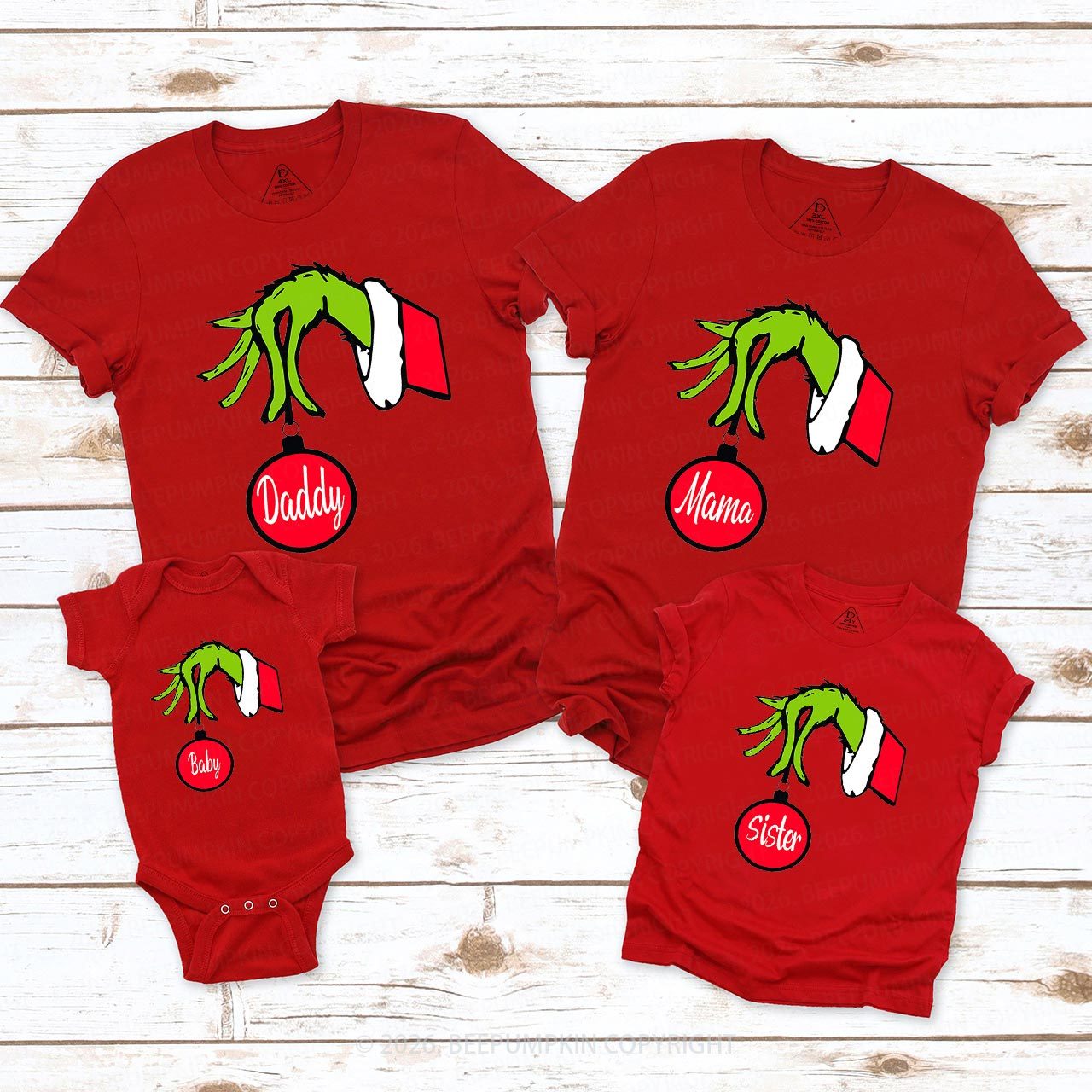 Red Bulb Christmas Family Matching Shirt