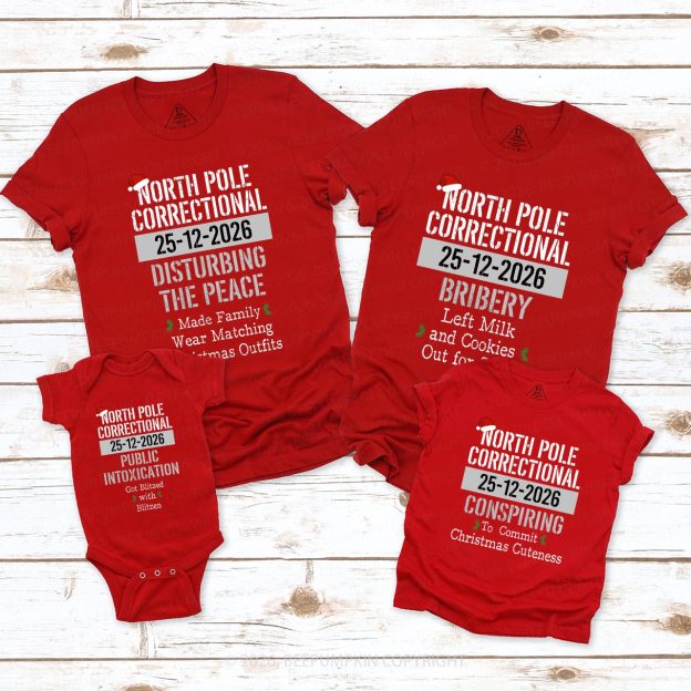 Funny Group Christmas North Pole Correctional Matching T-shirts Beepumpkin