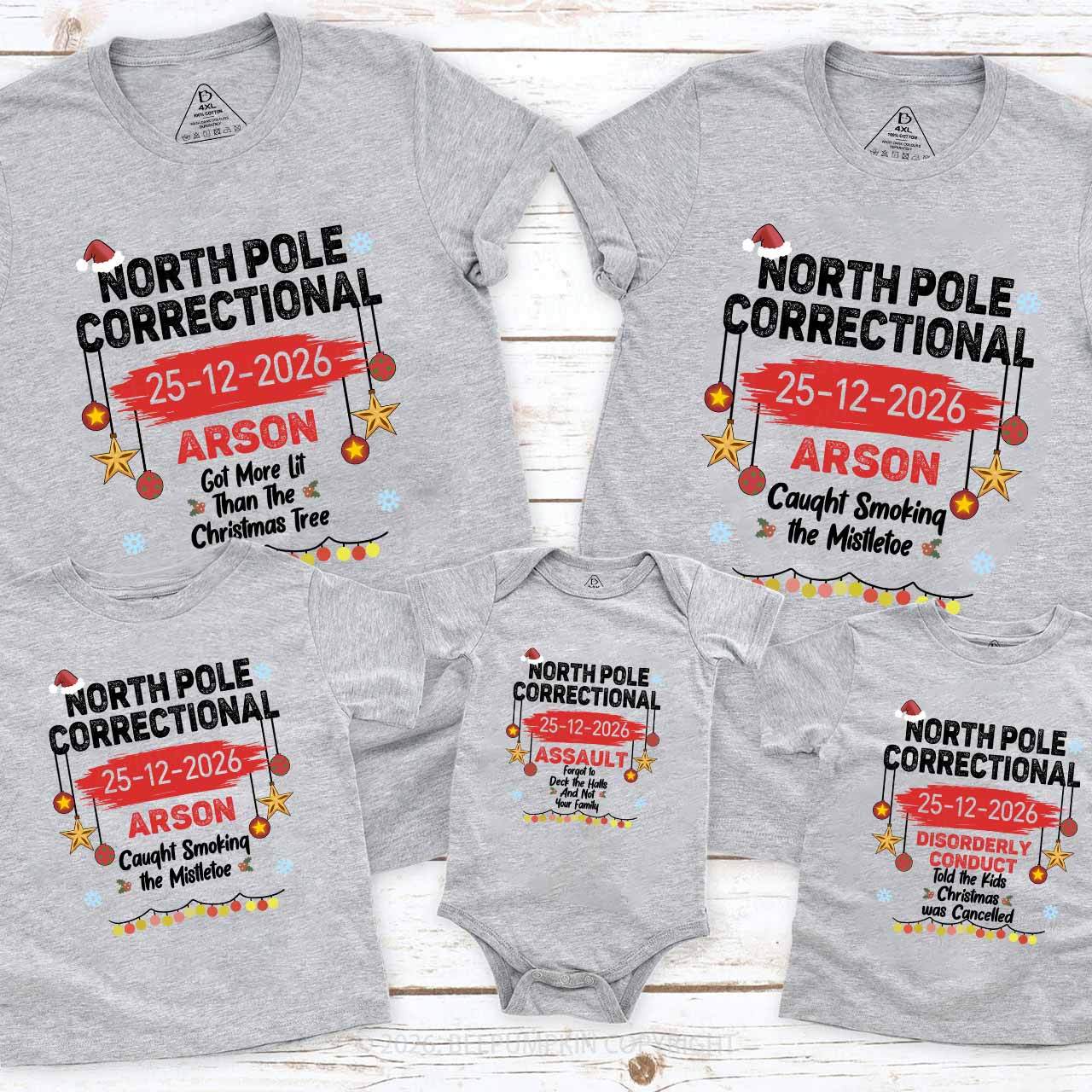 Personalized 2026 North Pole Correctional Matching T-Shirts Beepumpkin