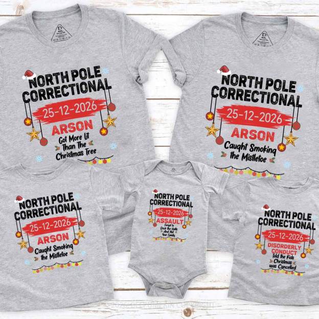 Personalized 2026 North Pole Correctional Matching T-Shirts Beepumpkin