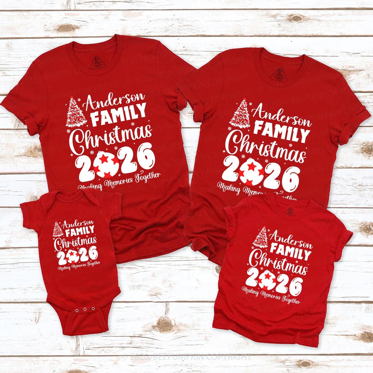 2026 Custom Making Memories Family Christmas Shirts Beepumpkin