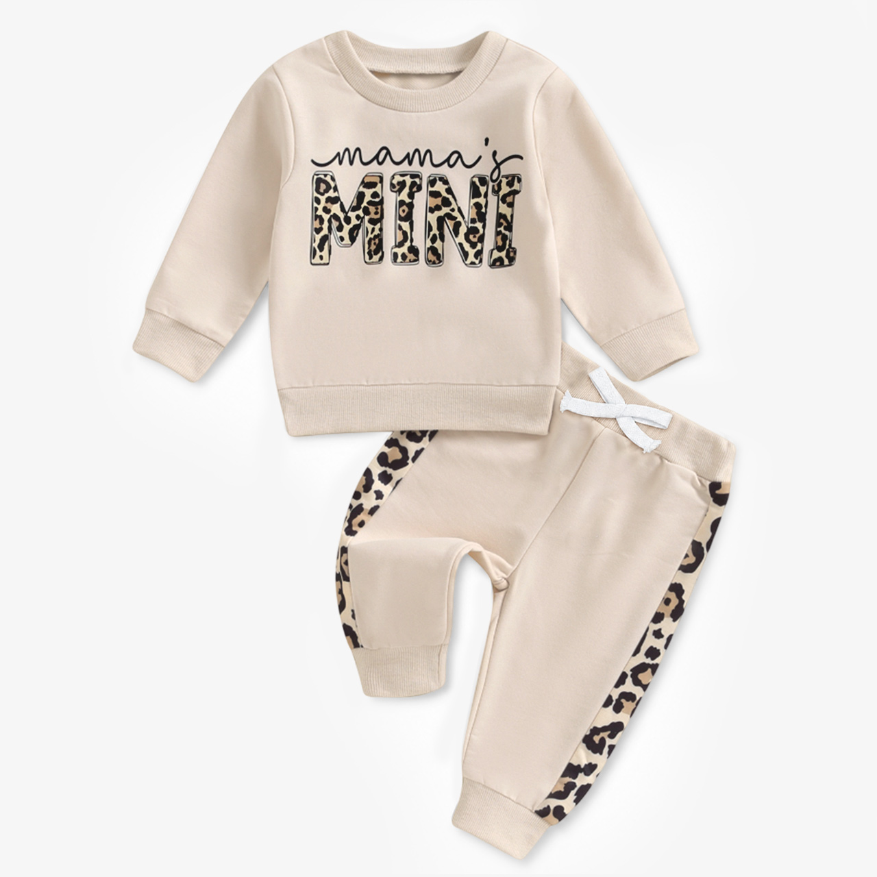 Mama's Mini Leopard Sweatshirt Two-Piece Set