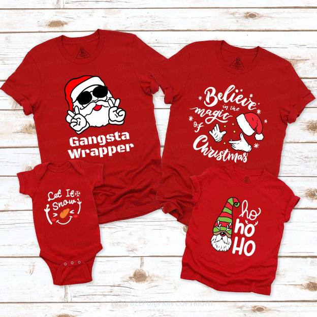 Personalized Joyful Holiday Christmas Family Matching T-Shirts Beepumpkin