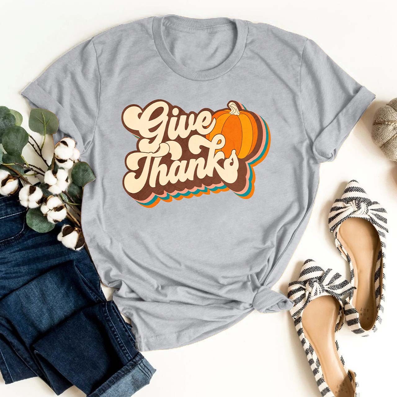 Vintage Give Thanks Fall Shirts