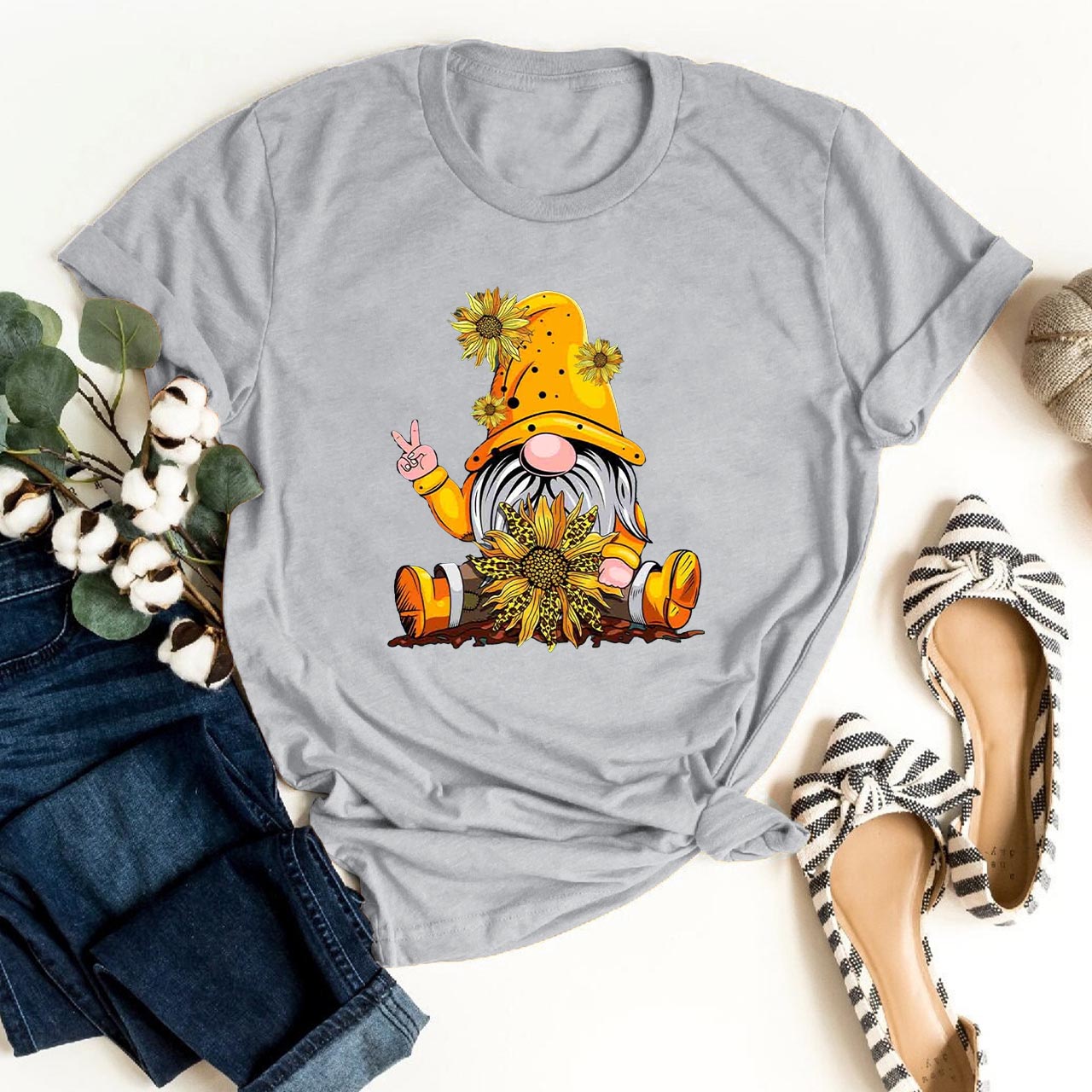 Super Cute Sunflower Gnome Shirts