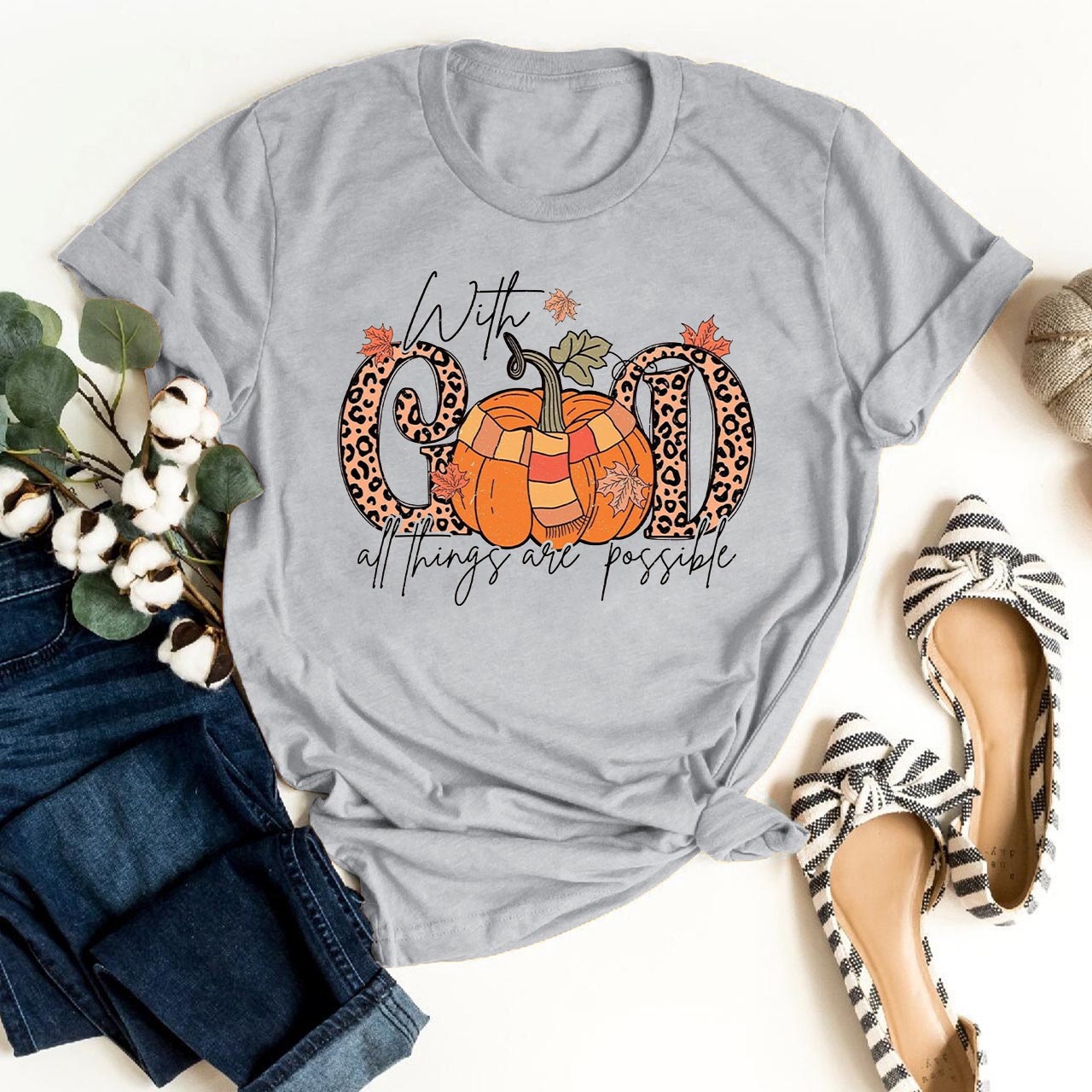 With God All Things Are Possible Pumpkin Shirts