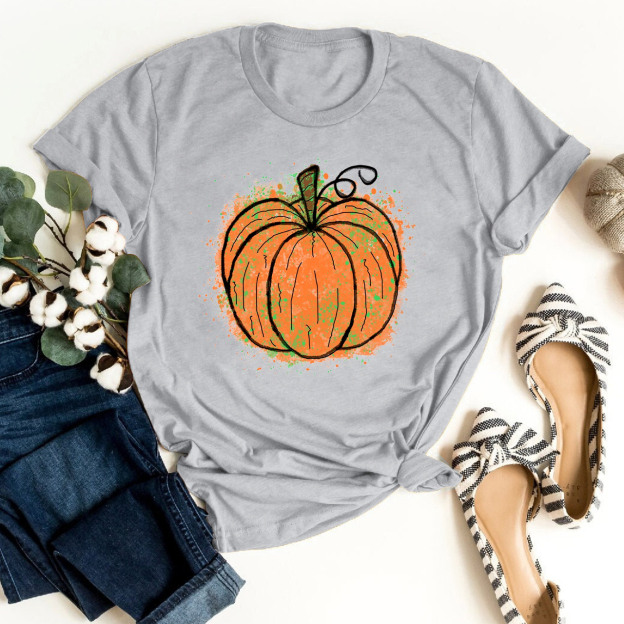 Super Fun Watercolor Pumpkin Tees For Her