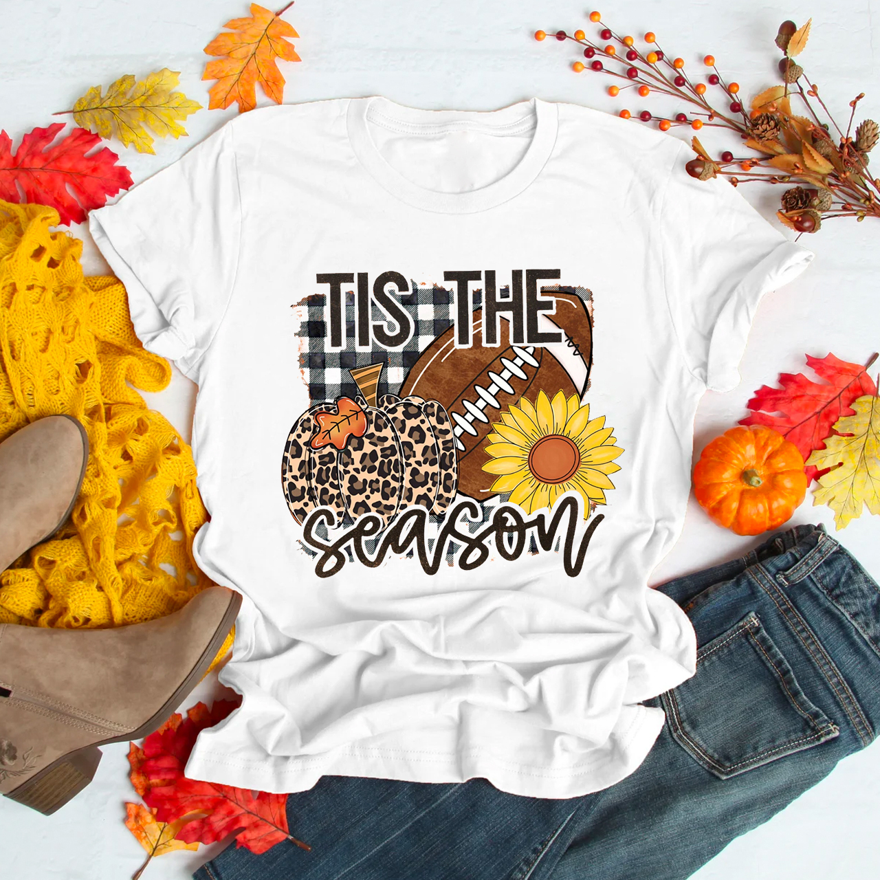 Tis The Season Pumpkin And Sunflower Shirt For Her