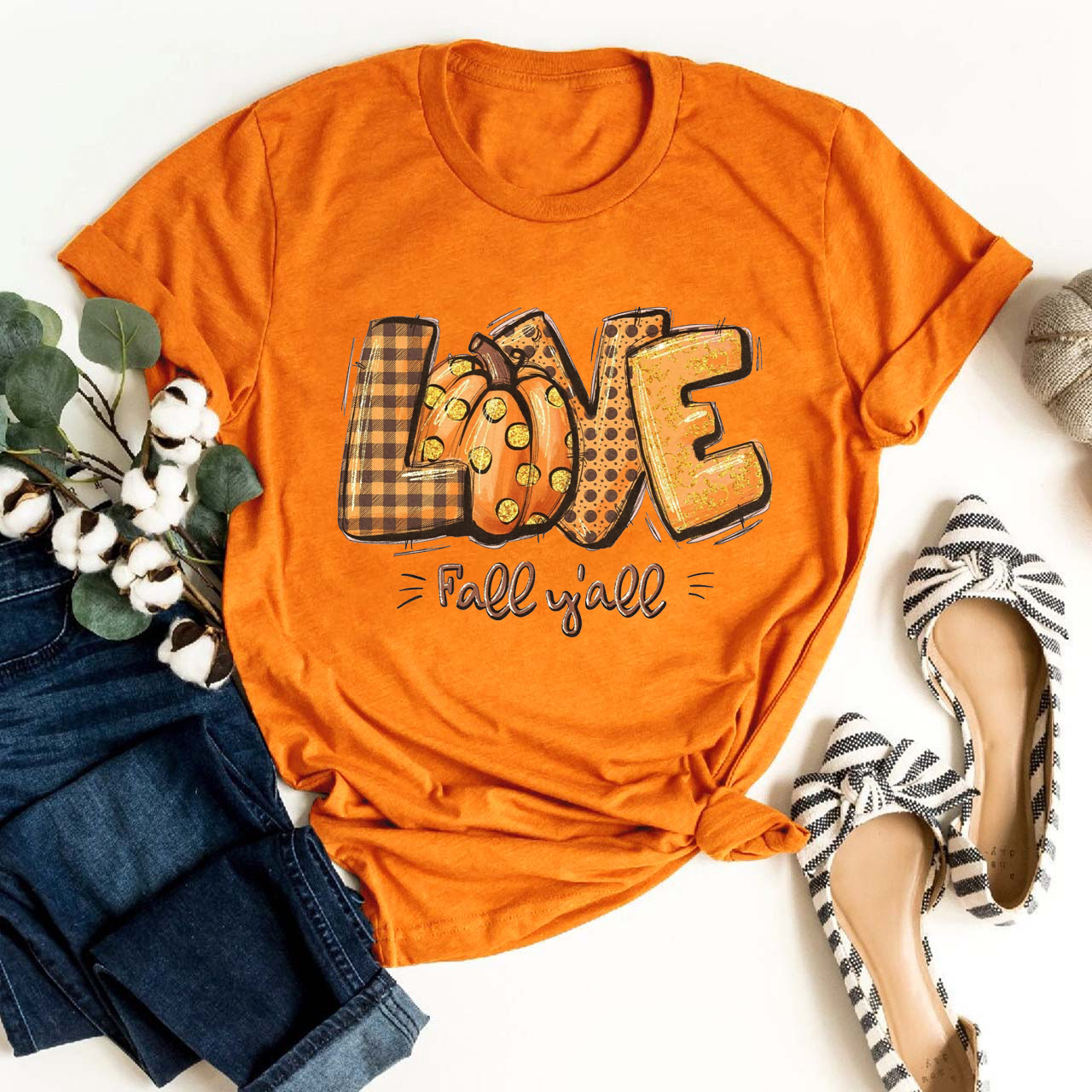 Love Fall Y'All Pattern Shirt For Her