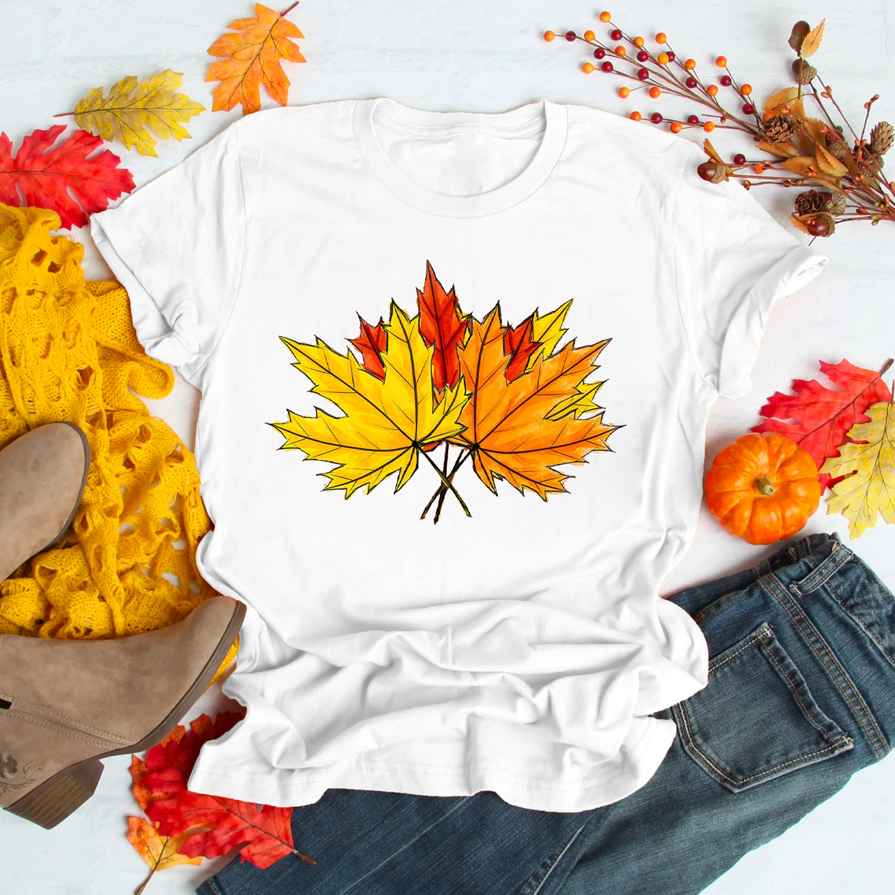 Beautiful Fall Maple Leaves Shirt For Her