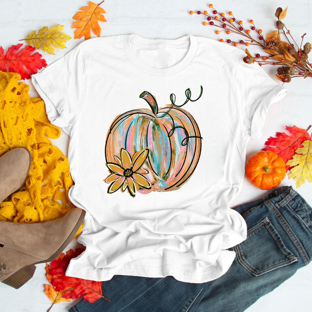 Beautiful watercolor pumpkin Shirt For Her
