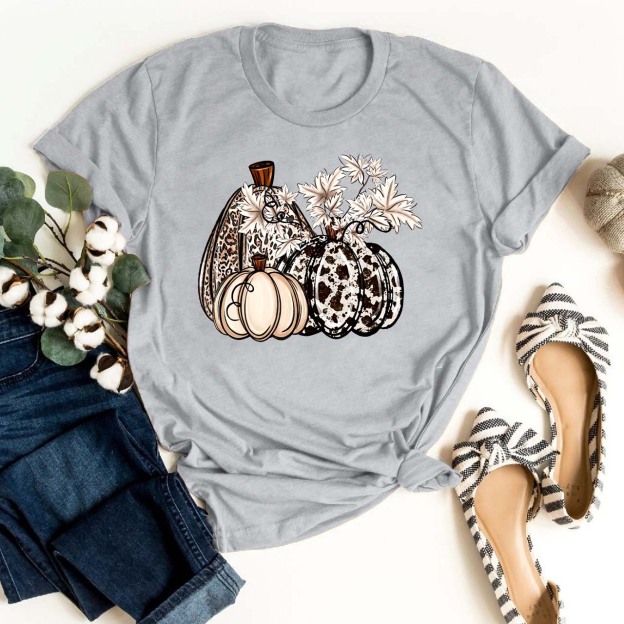 Print Pumpkin Shirt For Her