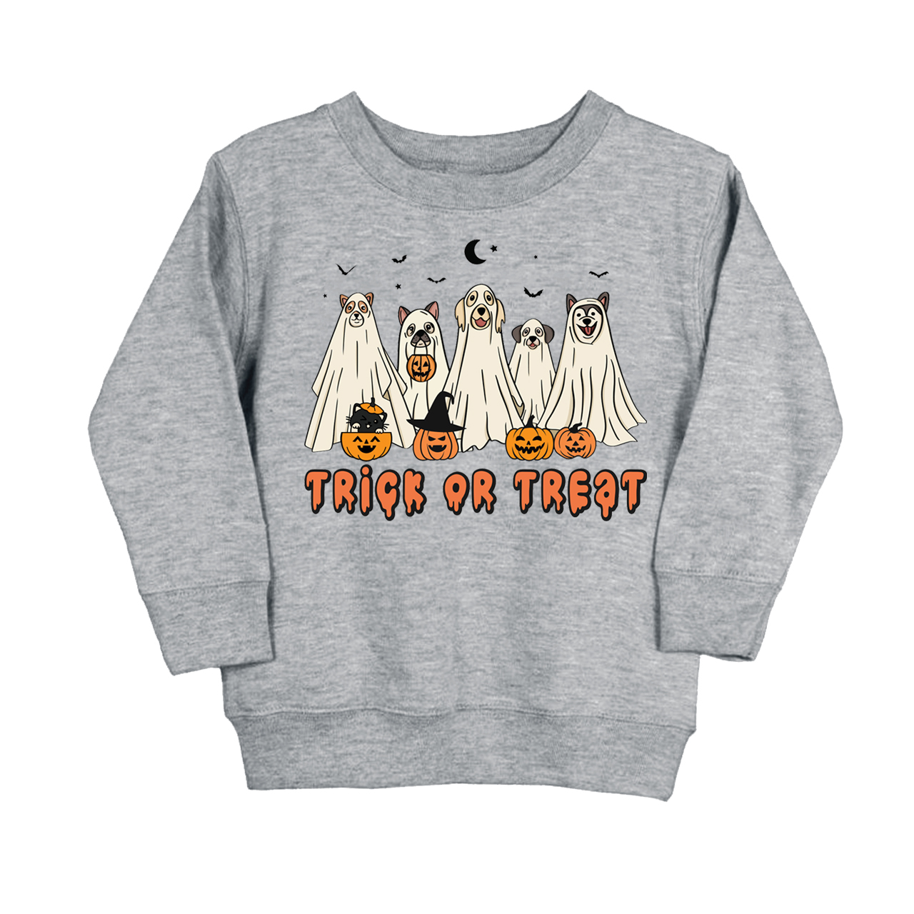 Dogs Trick Or Treat Kids Sweatshirt
