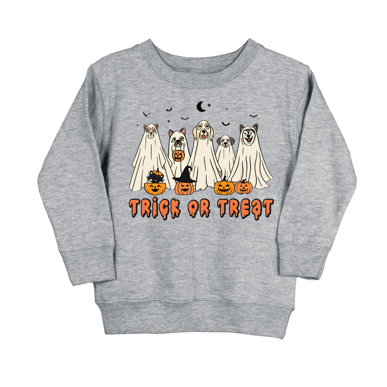 Dogs Trick Or Treat Kids Sweatshirt