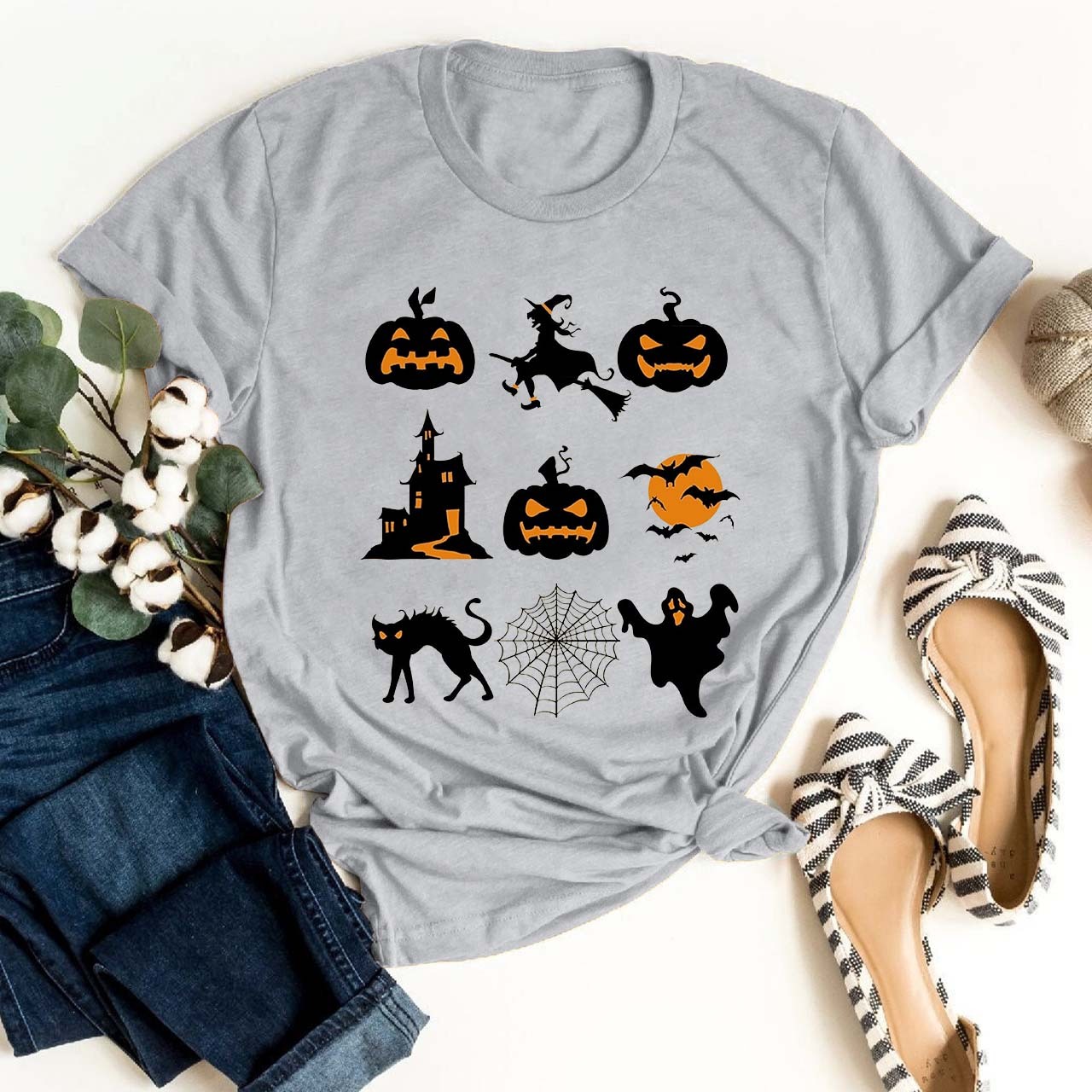 Super Fun Halloween Icons In A Row Shirt For Her