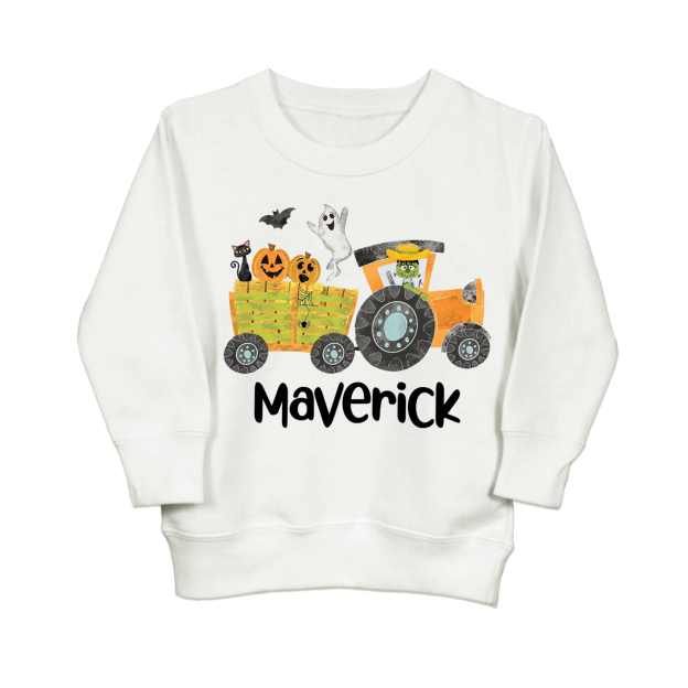 Personalized Cute Hayride Kids Sweatshirt