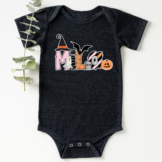Personalized Name Halloween Bodysuit For Baby