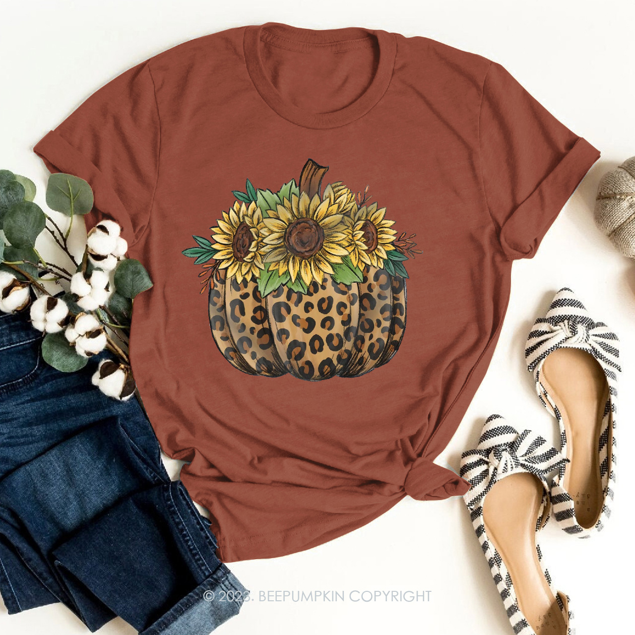 Retro Daisy Fall Pumpkin Shirts