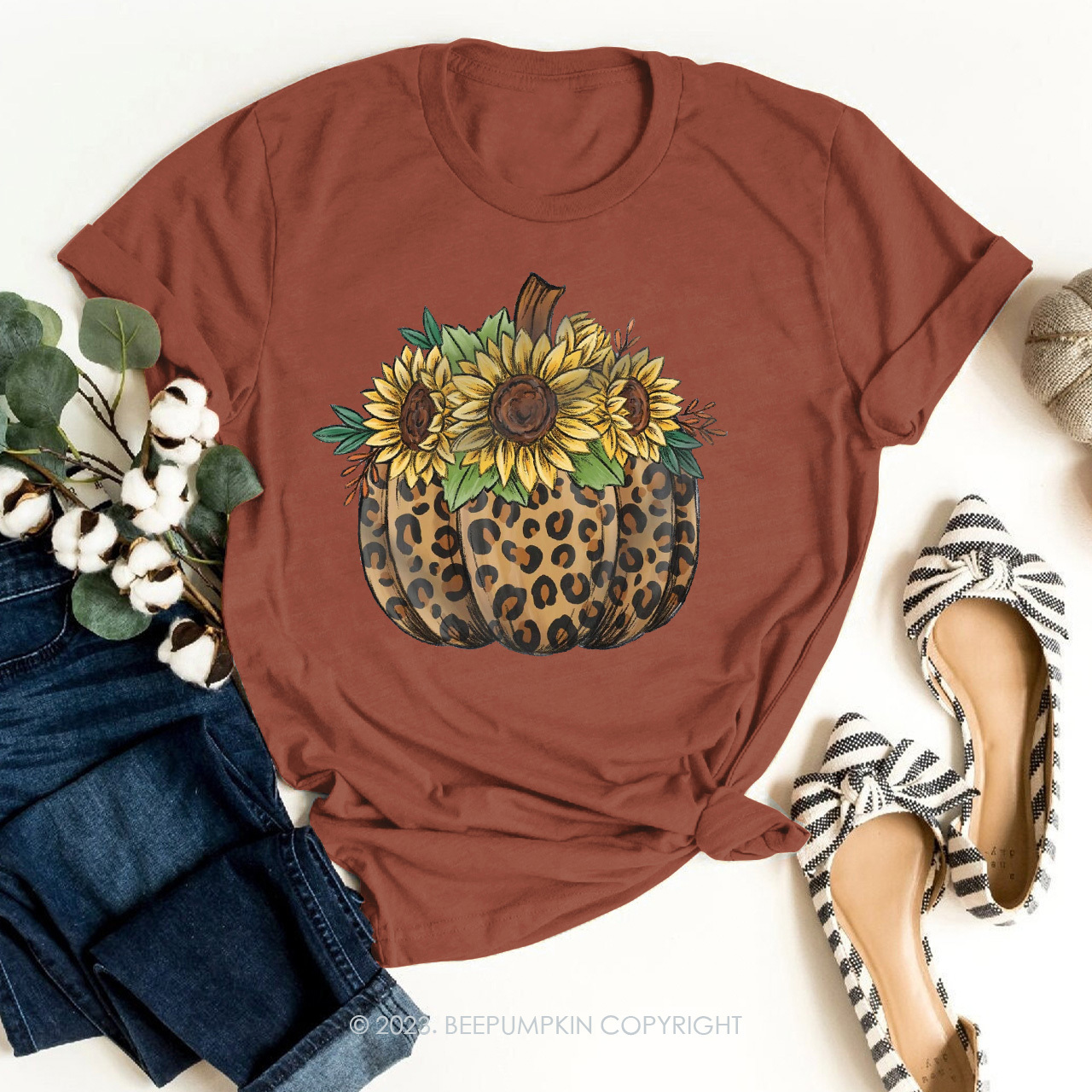 Retro Daisy Fall Pumpkin Shirts