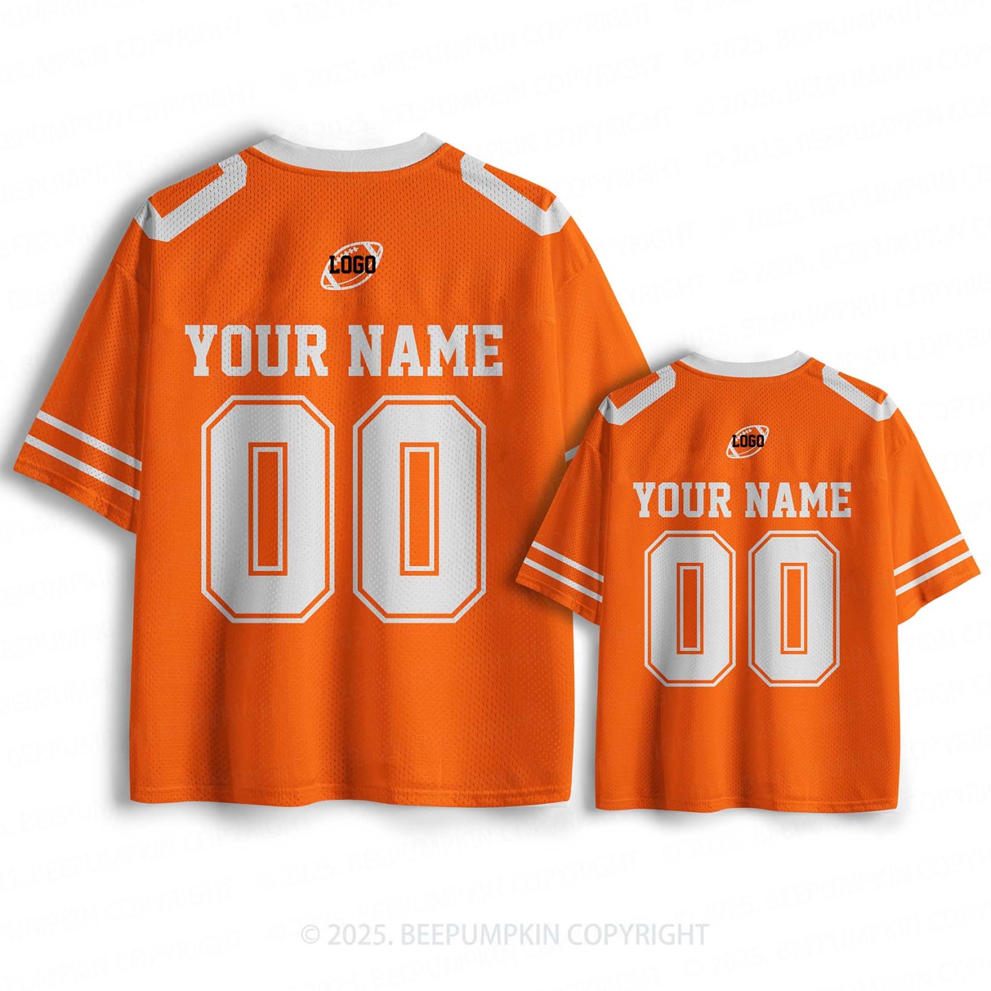 Personalized Team Name & Number Orange Family Matching Sport Jersey Beepumpkin