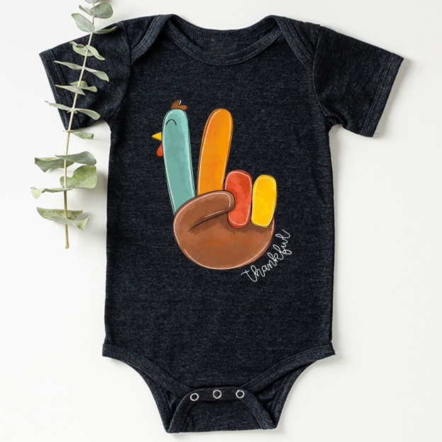 Thanksgiving Little Turkey Bodysuit For Baby Beepumpkin
